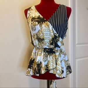 Sleeveless V Neckline Top